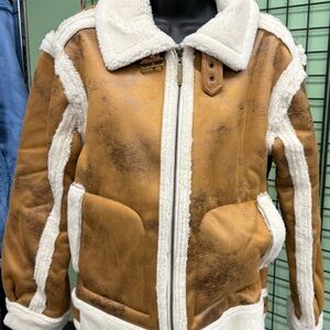 G by Giuliana Black Label Faux Shearling Aviator Jacket